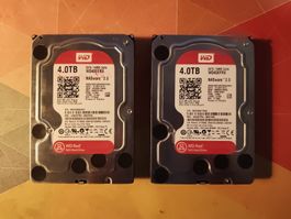 2x WD Red NAS HDD 4TB (WD40EFRX, 64MB Cache, SATA)