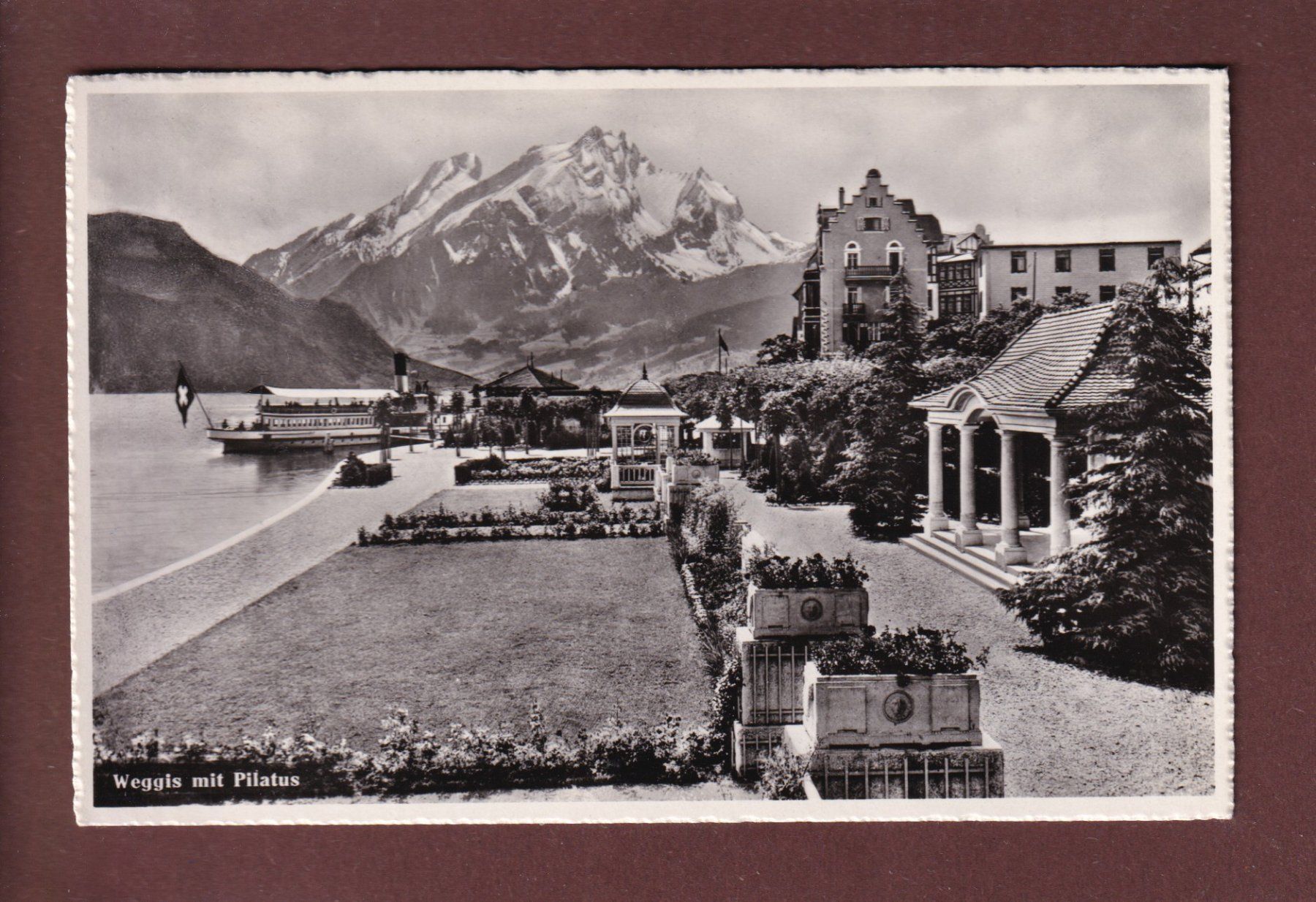 Cartoline postali: WEGGIS - Teilansicht - Schiff - 1950 – Usato da Pully venduto da nicecards