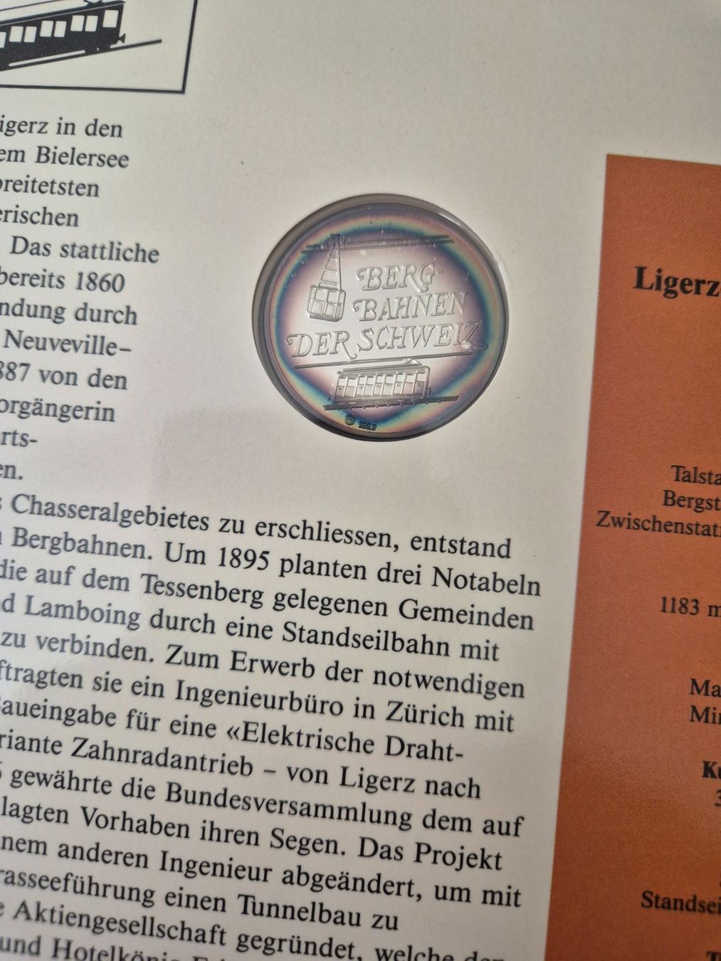 Medaglie: Bergbahnen der Schweiz - Ligerz Tessenbergbahn – Usato da Luzern venduto da Vreneli_1 2