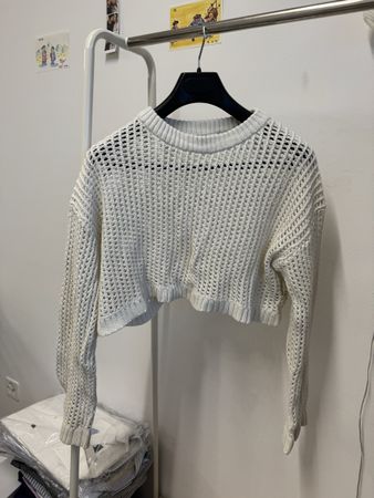 FB Sister Knitwear Crop Pullover Weiss L