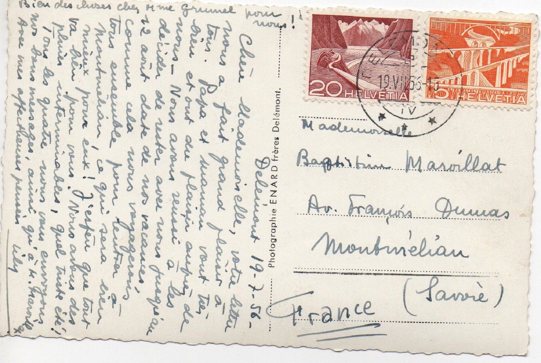 Cartoline postali: DELÉMONT – Usato da Jona venduto da philajona 1