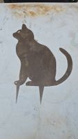 Metallkatze Gartendekoration 35 cm Höhe Metall neu