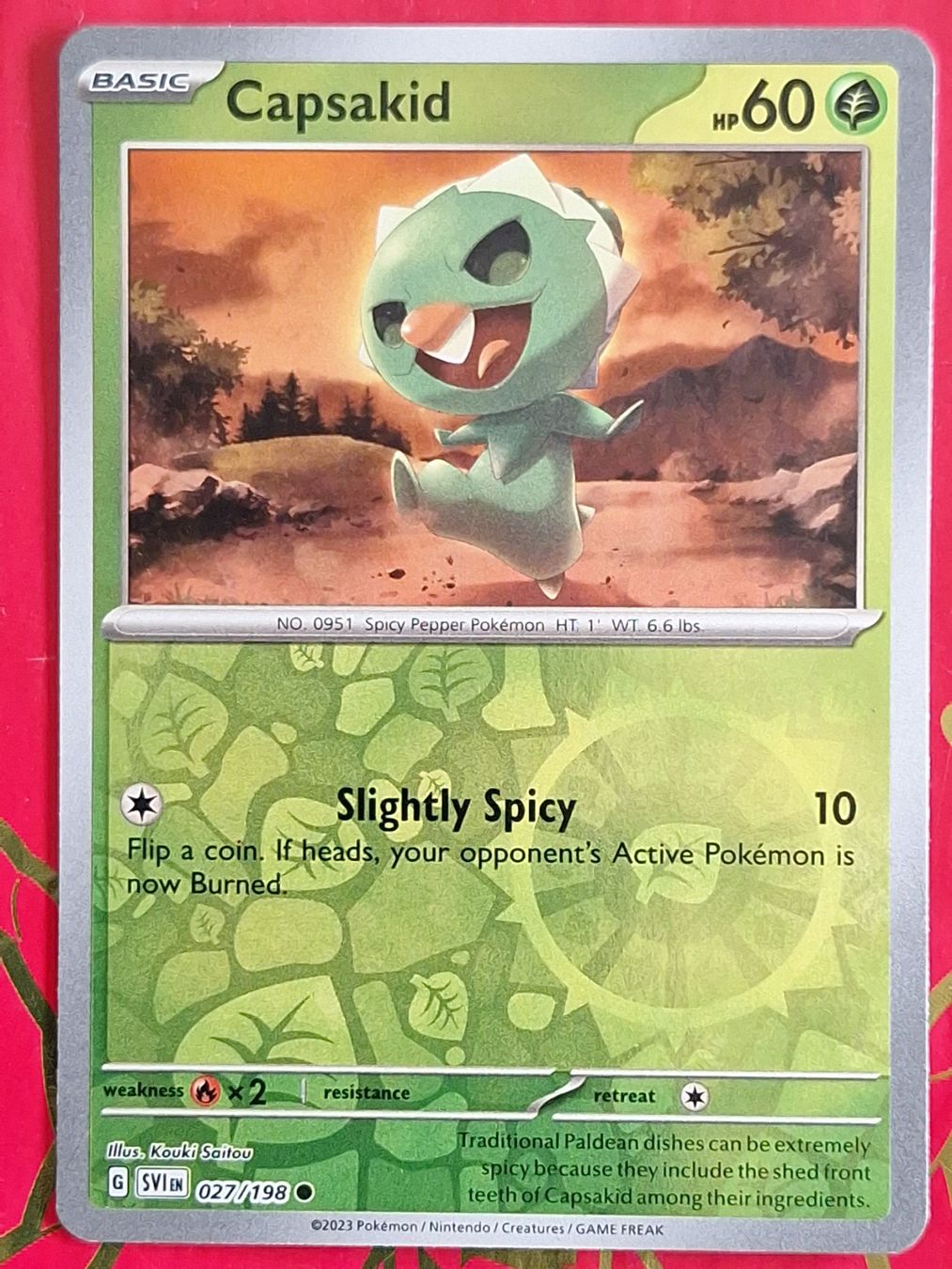Pokémon Carte collezionabili: Capsakid - Pokemon Reverse Holo Scarlet Violet Base – Usato da Altstätten SG venduto da GGsGameshop