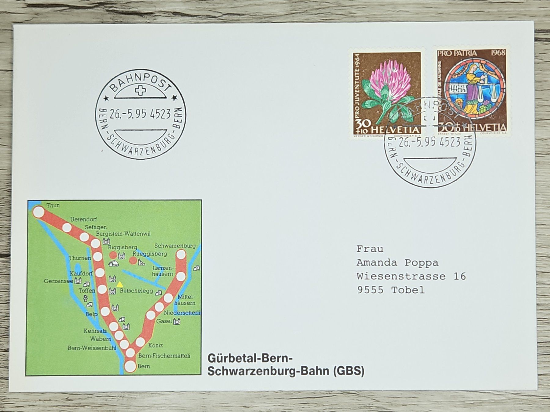 Tutti i francobolli: CL02 Enveloppe + Timbre Suisse 1995 – Usato da Cousset venduto da Patrick_Collections