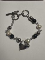 Armband mit Herz Anhänger silberfarben