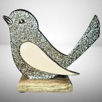 🕊️Eleganter Deko-Vogel auf Holzpodest-stilvoll & zeitlos🪵
