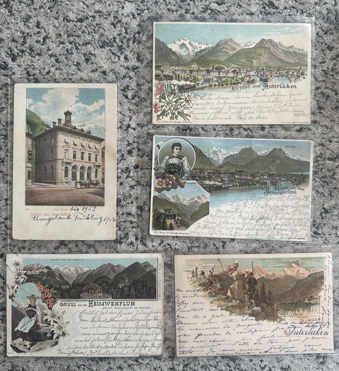 Ansichtskarten: 5 AK Lithos Interlaken – Gebraucht aus Wettingen von Phibras