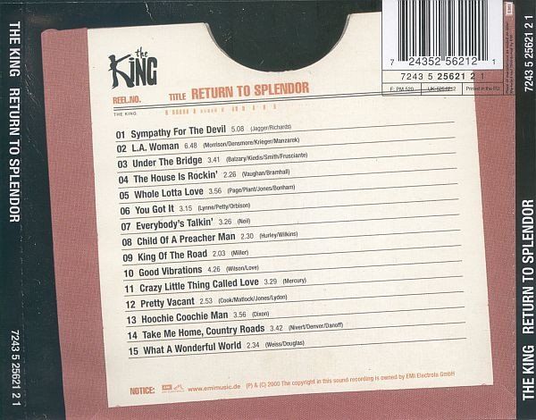 CD: CD The King - Return to splendor (2000, Covers) – Usato da Möriken AG venduto da mineralia 1