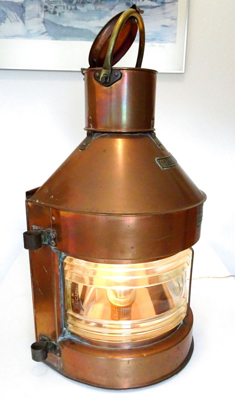 Lampade: Antike Masttop-Metorit-Schiffslampe (ca. 1905) – Usato da Brione (Verzasca) venduto da nevagiu 5
