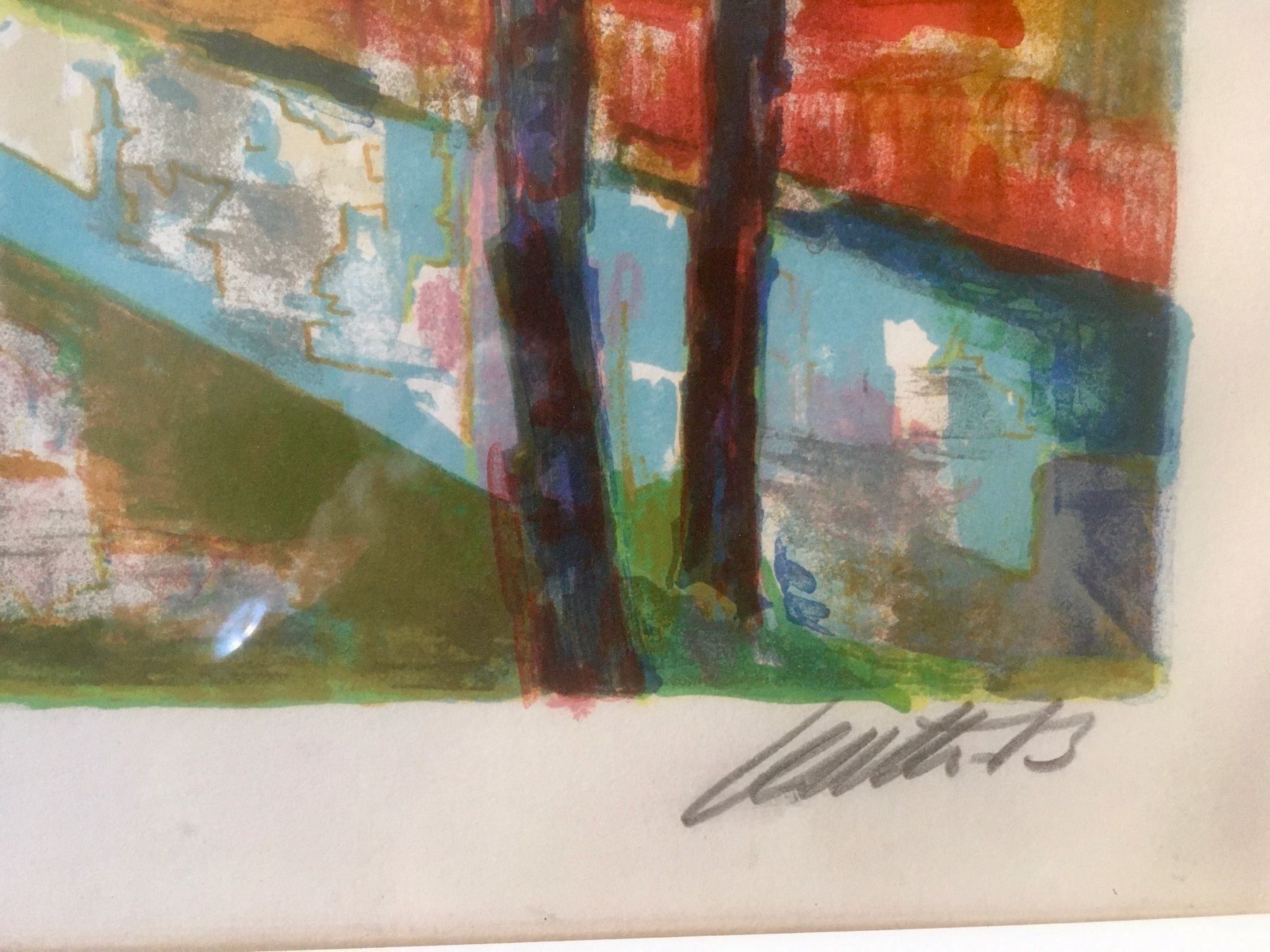 Grafica & Litografie: Schöne Farblitho, 1973, Landschaft, signiert – Usato da Basel venduto da magot58 3
