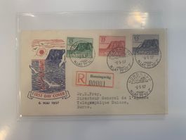 Schöner FDC R-Brief 1957 NORDKAPP - BERN