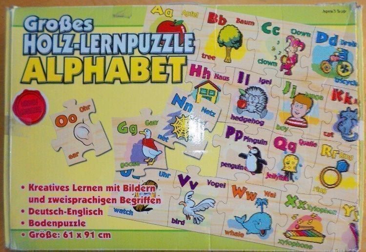 Puzzle: Großes Holz Lernpuzzle Alphabet – Usato da Meilen venduto da Exclusive00