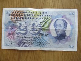 20 Franken Banknote, 1965
