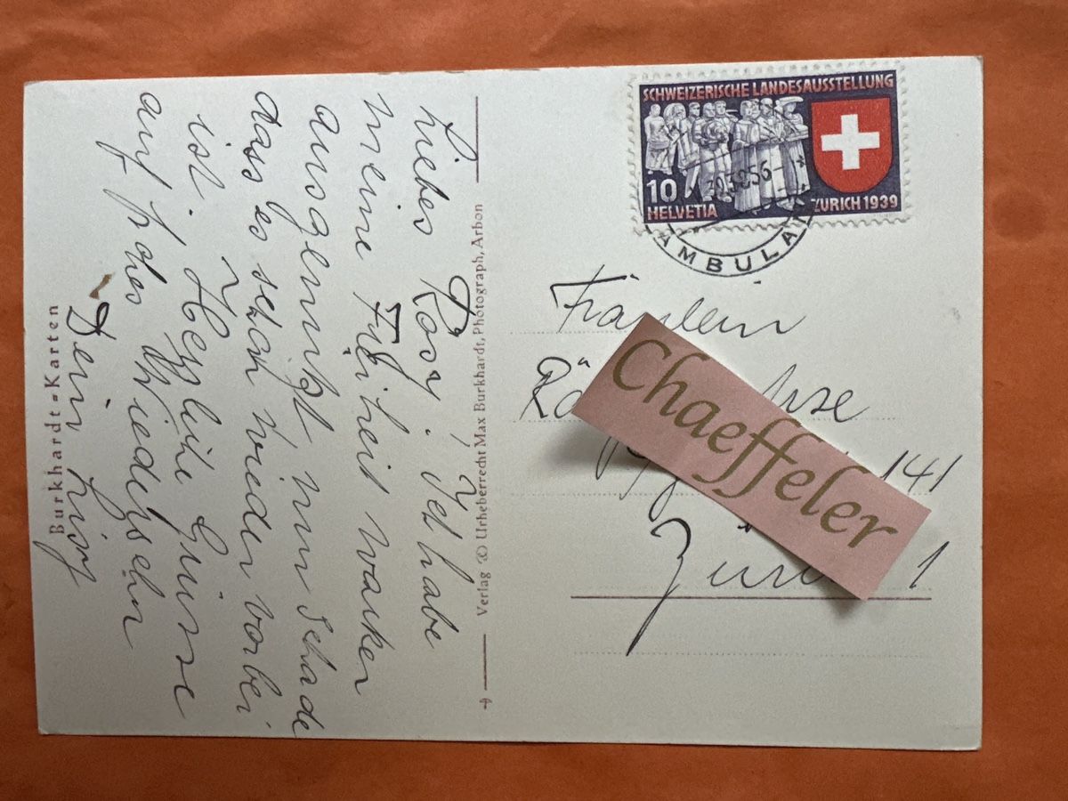 Cartoline postali: 2452 Steckborn, gelaufen 1939 – Usato da Zürich venduto da Chaeffeler 1