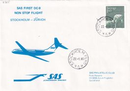 Erstflug SAS DC-9 Stockholm - Zürich 1983, nur 100 Stk. !