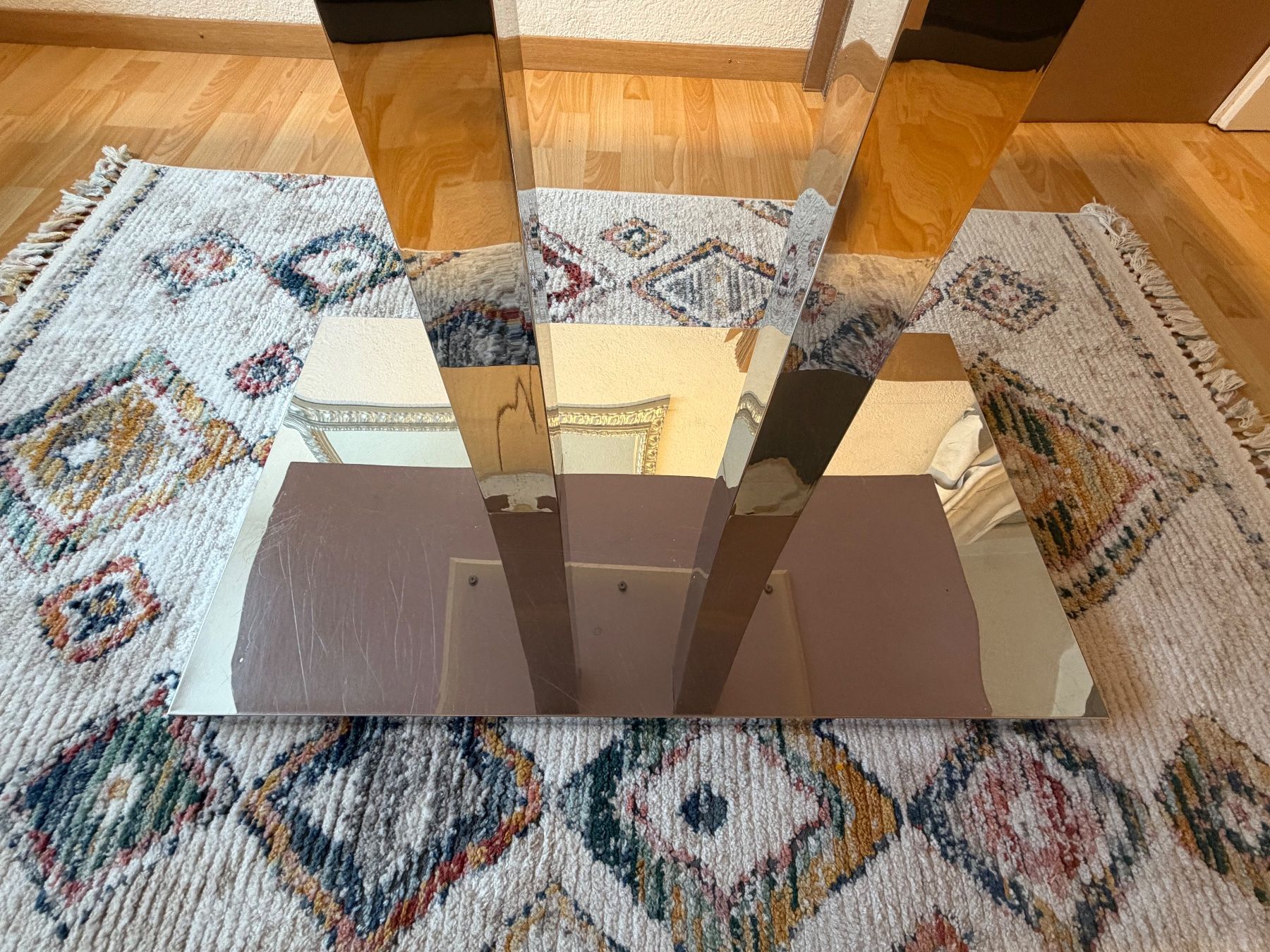 Tavoli: Esstisch weiss glänzend mit Chromfuss 160x90cm – Usato da Gattikon venduto da ks0 2