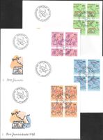 4 FDC Pro Juventute 1988 Serie Viererblöcke ET 25.11.1988