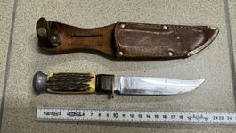 Vintage Jagdmesser / Fahrtenmesser mit echtem Horngriff