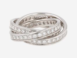 Cartier Trinity Ring 750 Weissgold mit Diamanten Grösse 54