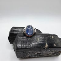 Wunderschöner Silberring mit Disthen Grösse 60