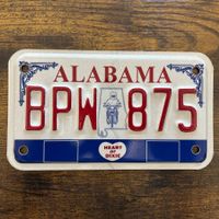 🇺🇸 U.S. Motorradnummer, Alabama BPW 875 - (18x10cm)