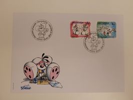 Umschlag + Briefmarken Diddl