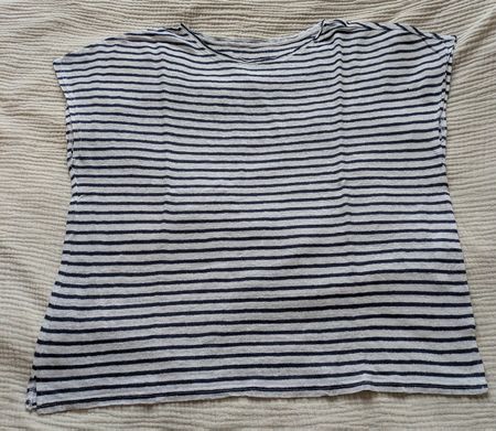 Blau- weiss gestreiftes Shirt von Manor, XL, Leinen