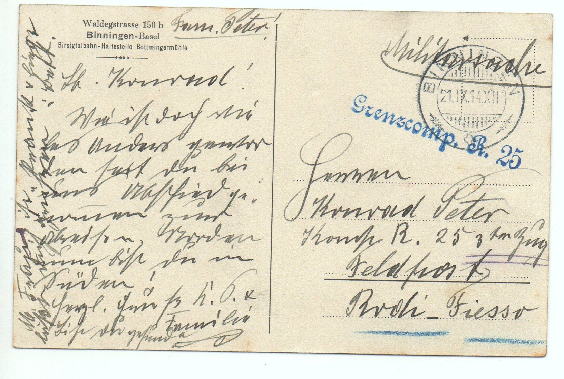 Ansichtskarten: BINNINGEN-BASEL Waldheim Waldeggstrasse 150 Birsigtal-Bahn – Gebraucht aus Jona von philajona 1