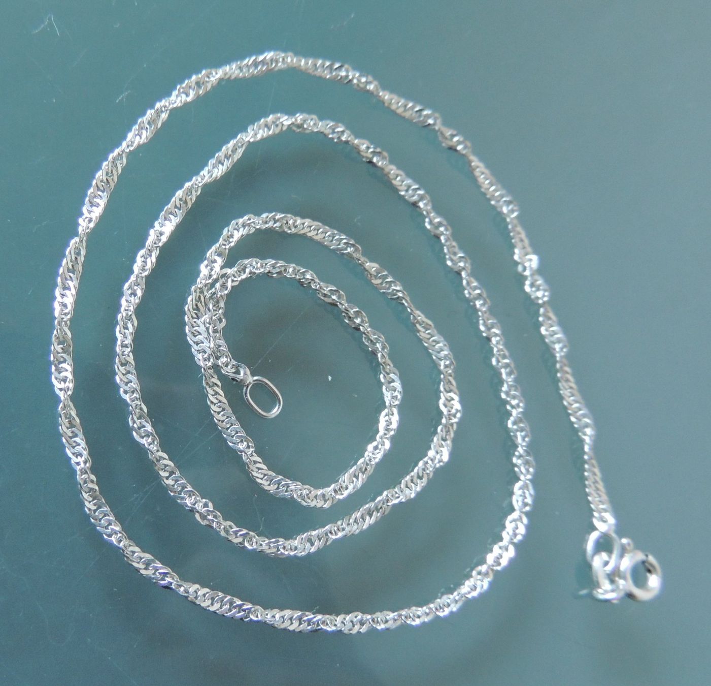Ketten: Silber 925 Singapur Halskette 43 cm / 2 mm – Gebraucht aus Waldenburg von schaller707 1