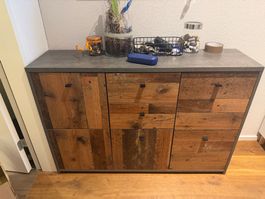 Sideboard Holz Metall Vintage Look, Top Zustand!