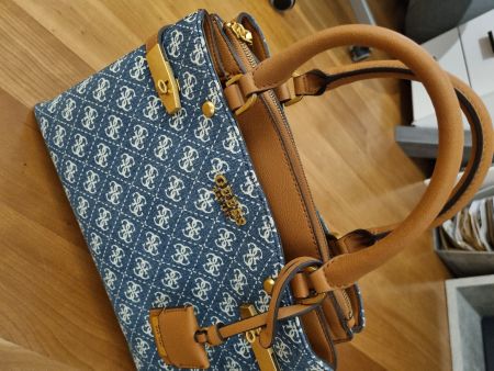 Guess Zadie Denim Damen Handtasche Tote Handtasche