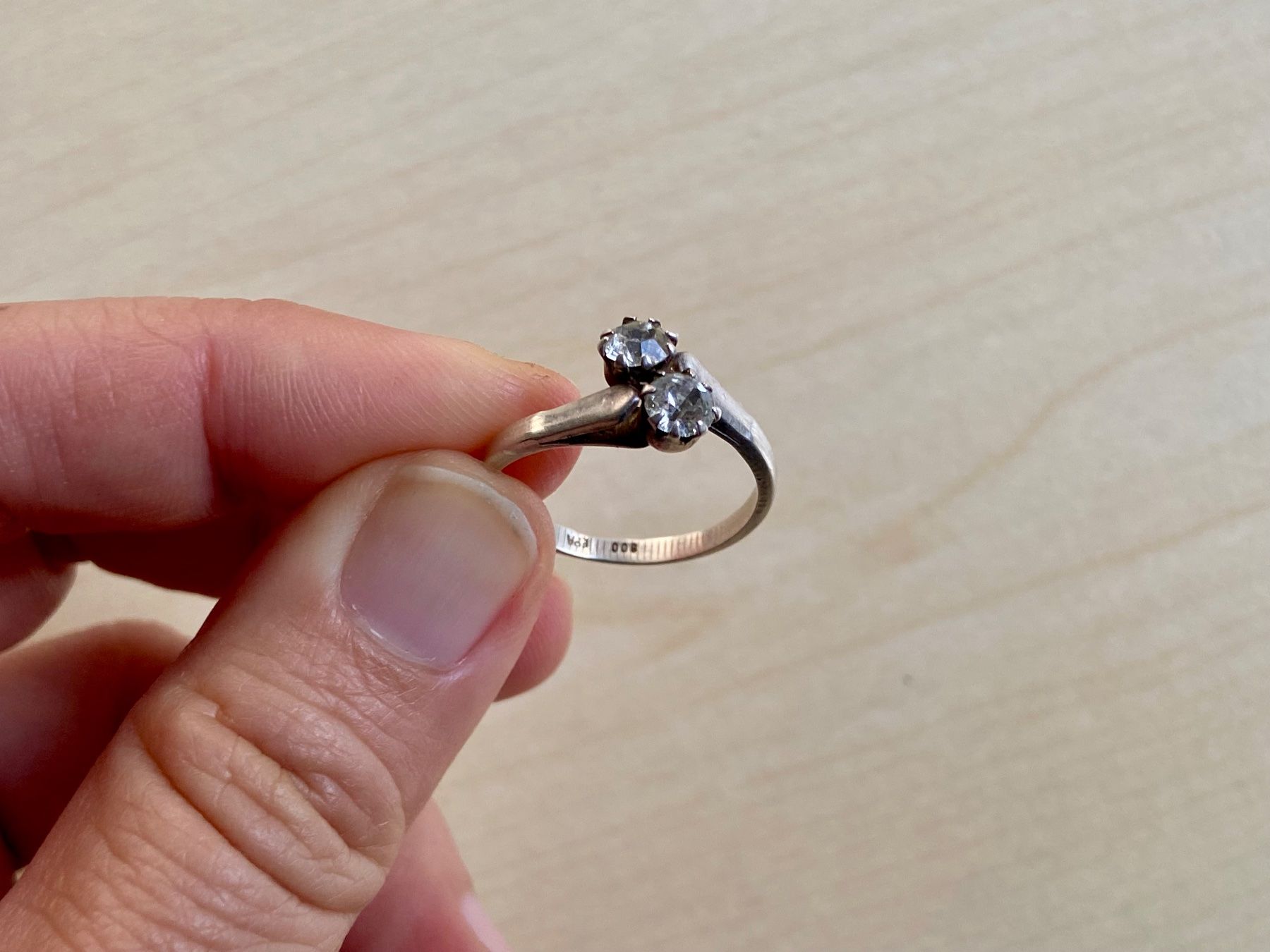 Anelli: Toi et moi Silber Ring mit Stempel 800 EPA – Usato da Niederhasli venduto da YHHC 5