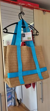 NEUARTIGE Strohtasche Borsa Tote in Paglia Fantasia neu 4...