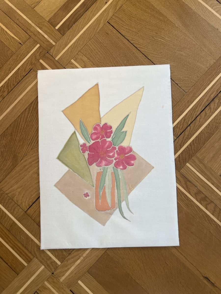 Poster & Bilder: Bild Blumenstrauss modern Stil auf Stoff 31x39 – Gebraucht aus Basel von sho_q5nk