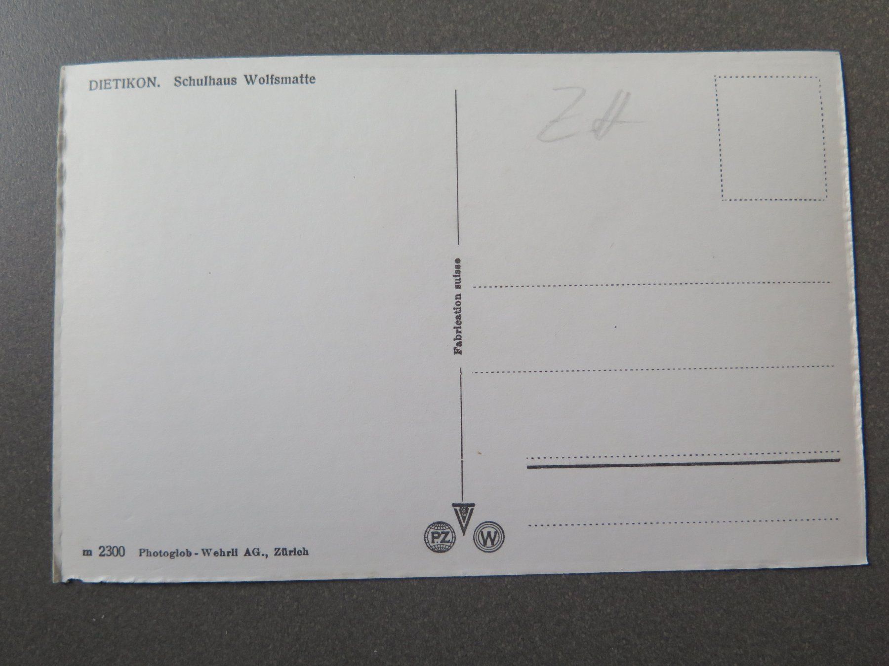 Cartoline postali: DIETIKON - SCHULHAUS WOLFSMATTE – Usato da Wittenbach venduto da lipasal 1