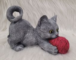 Beton spielende Katze (handgemacht)