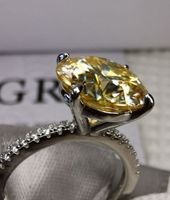 Bague argent avec diamant de moissanite de 5 ct certifié GRA