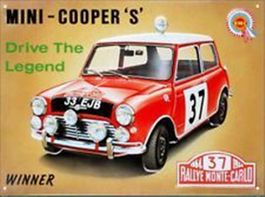 Blechschild-MINI-COOPER.DRIVE THE LEGEND - 30 x 40 cm