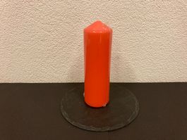Kerze ca. 24 x 8 cm, ca. 960g, hell-orange glanz
