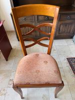 4 elegante Kirschholz-Esszimmerstühle gepolstert