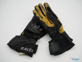 RACER Motorradhandschuhe Echtleder, Schwarz, Gr. M