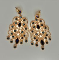 Swarovski-Ohrringe goldfarben mit Kristallen