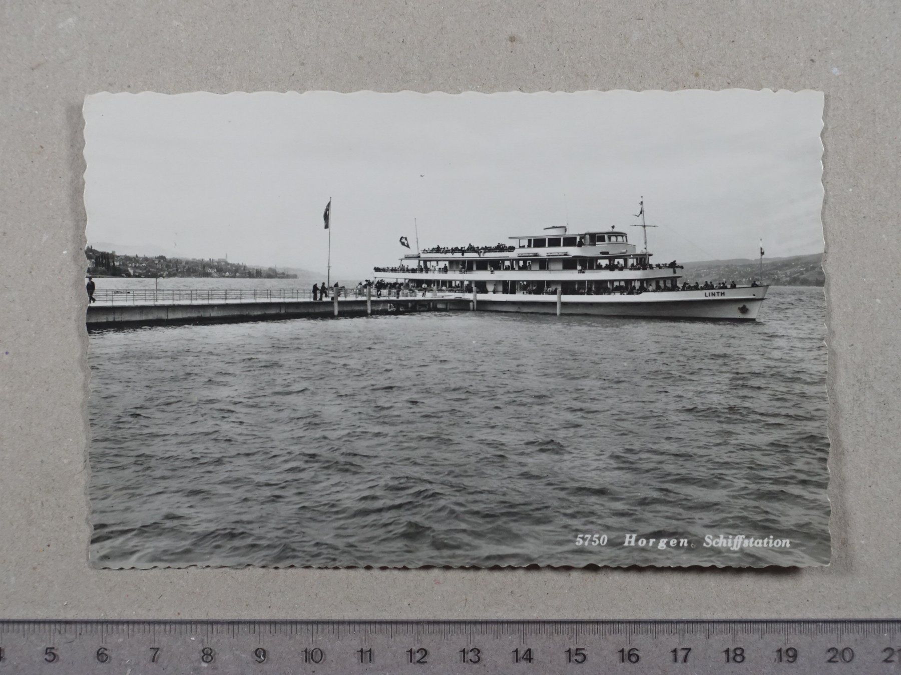 Cartoline postali: Horgen, Schiff, Schiffstation, 1954 – Difettoso da Lenzburg venduto da fh1