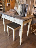 Antiker Tisch 90x55 Vintage Landhausstil 2 Schubl