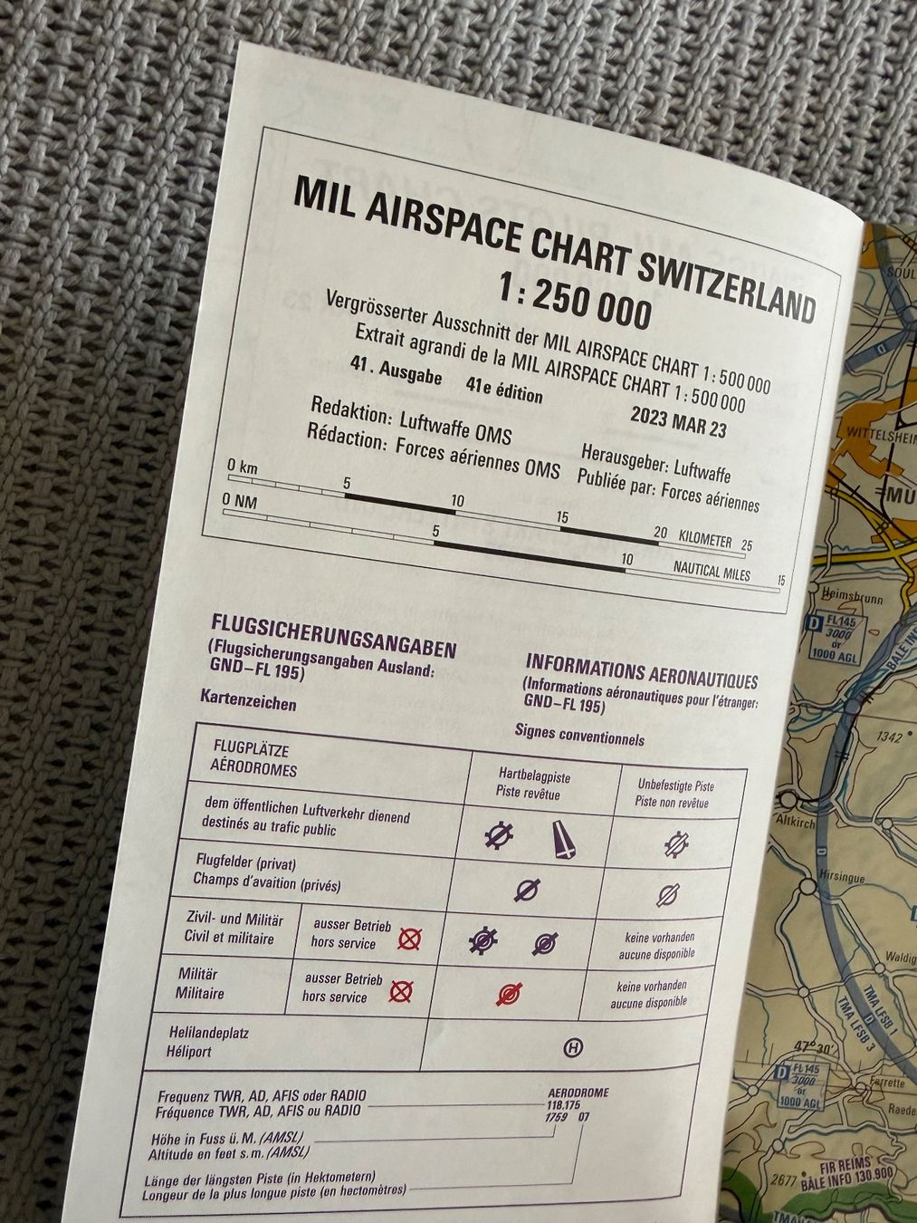 Bücher: Swiss MIL Pilots Chart - Schweizer Luftwaffe – Gebraucht aus Brütten von Hst1 2