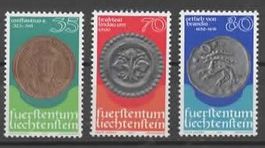Liechtenstein 1977 Satz Münzen und Medaillen Nr. 615-617**