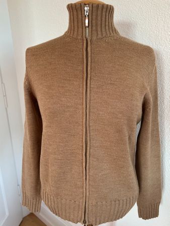 modissa Damen Strick Jacke, 100% Merino Wolle, Gr. M, Braun