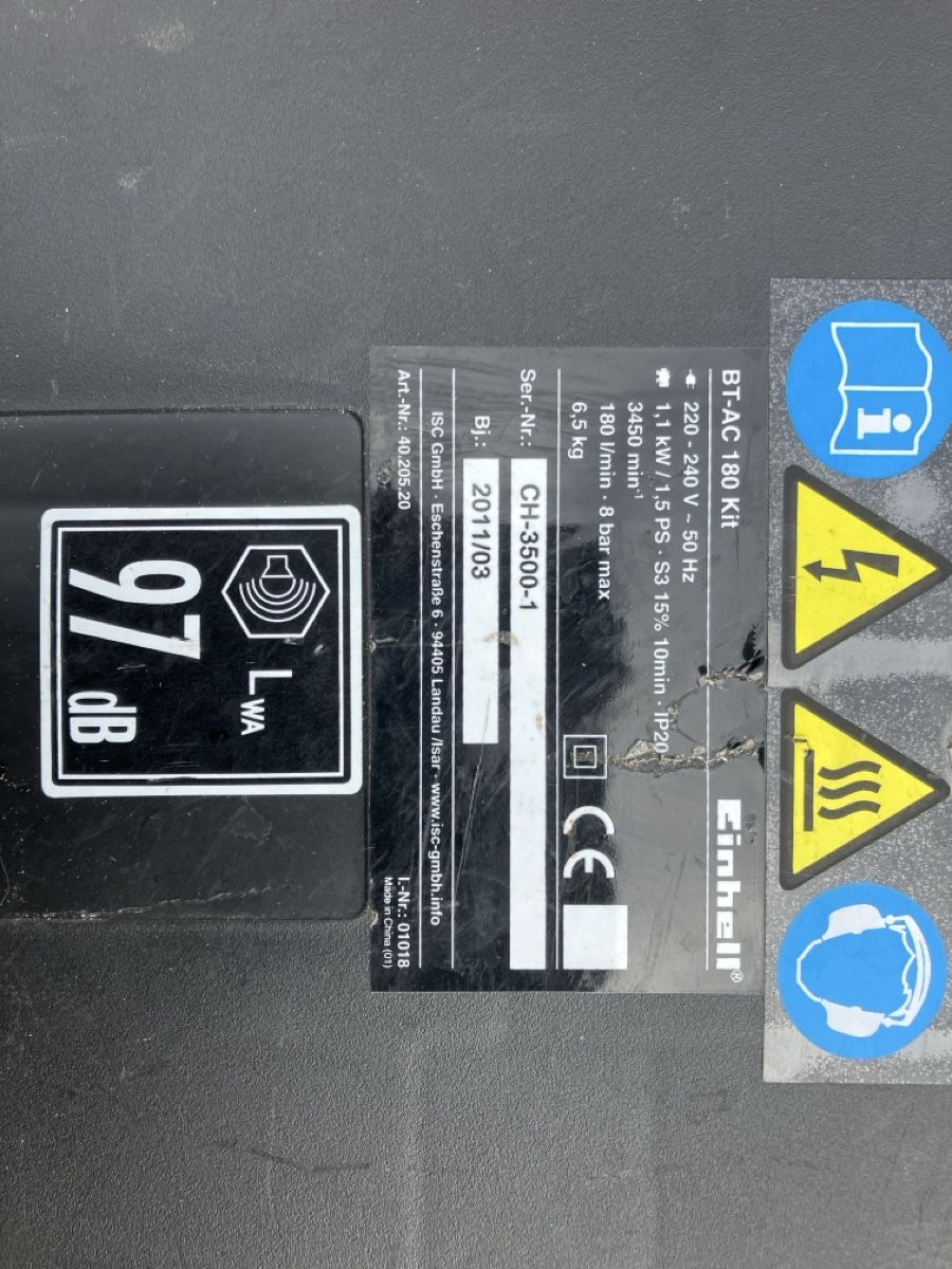 Einhell Compressori: Kompressor Einhell BT-AC 180 Kit – Usato da Heimiswil venduto da forelleblau 2