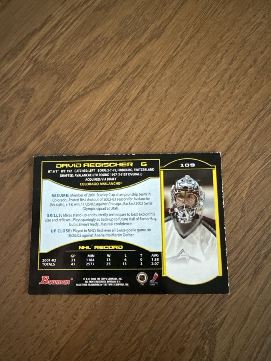 NHL Carte collezionabili: Playercard David Aebischer – Usato da Ins venduto da Mi_Ro93 1