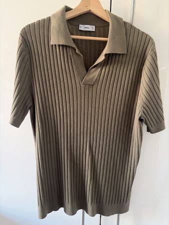 Herren Polo Shirt MANGO khakigrün Groesse L guter Zustand